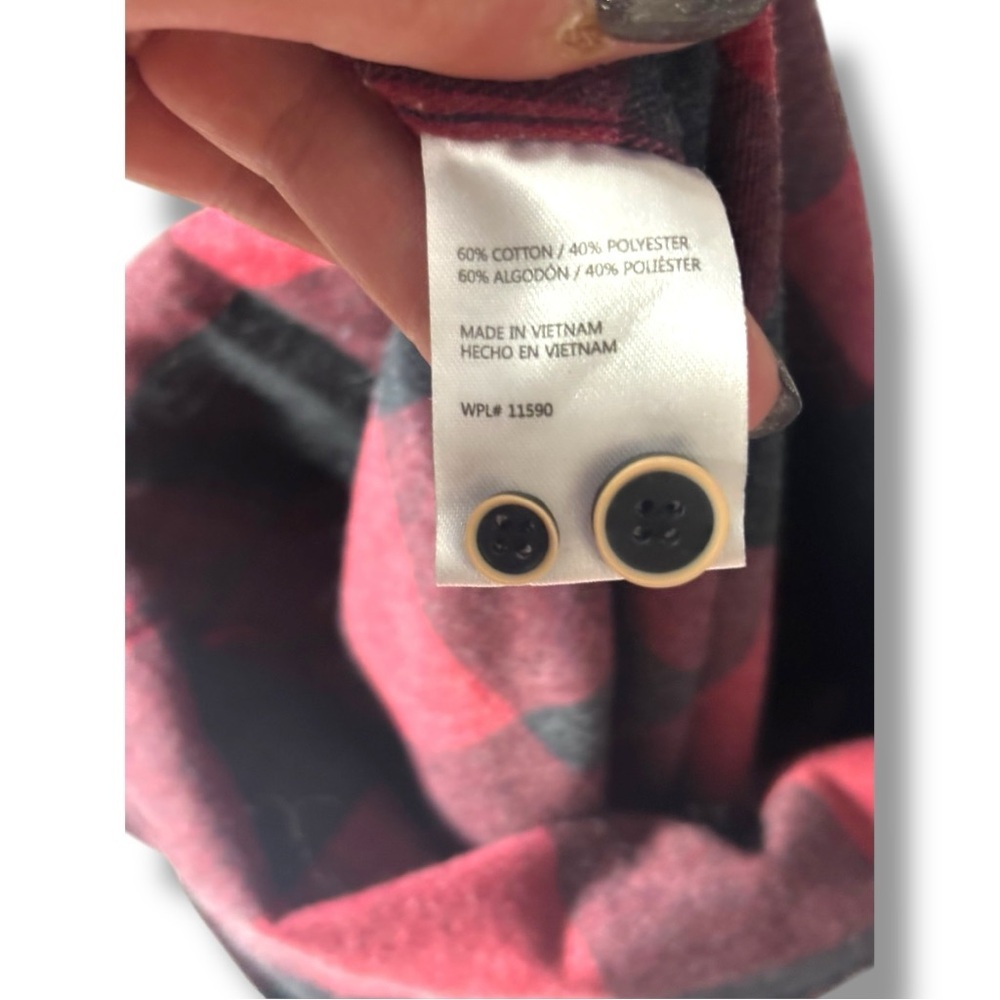 Weatherproof Vintage Cream and Orange Label Red/Black Classic Plaid Long Sleeve - Picture 10 of 16